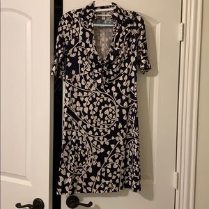 Diane Von Furstenburg Navy and Beige Dress